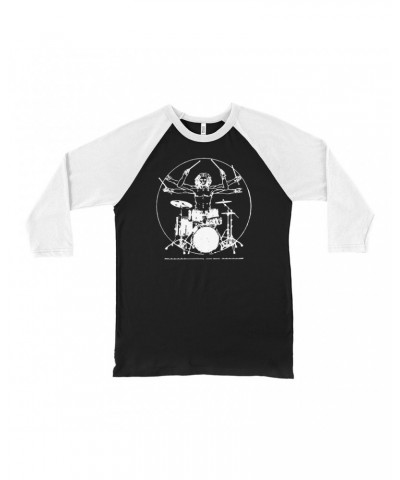 Music Life 3/4 Sleeve Baseball Tee | Vitruvian Drummer Shirt $8.27 Shirts