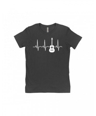 Music Life Ladies' Boyfriend T-Shirt | Acoustic Guitar Heartbeat Shirt $4.19 Shirts