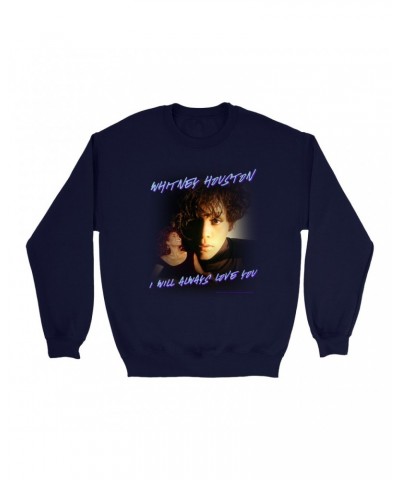 Whitney Houston Sweatshirt | I Will Always Love You Script Photo Collage Design Sweatshirt $10.28 Sweatshirts