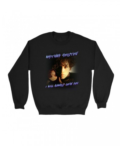 Whitney Houston Sweatshirt | I Will Always Love You Script Photo Collage Design Sweatshirt $10.28 Sweatshirts