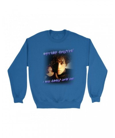 Whitney Houston Sweatshirt | I Will Always Love You Script Photo Collage Design Sweatshirt $10.28 Sweatshirts