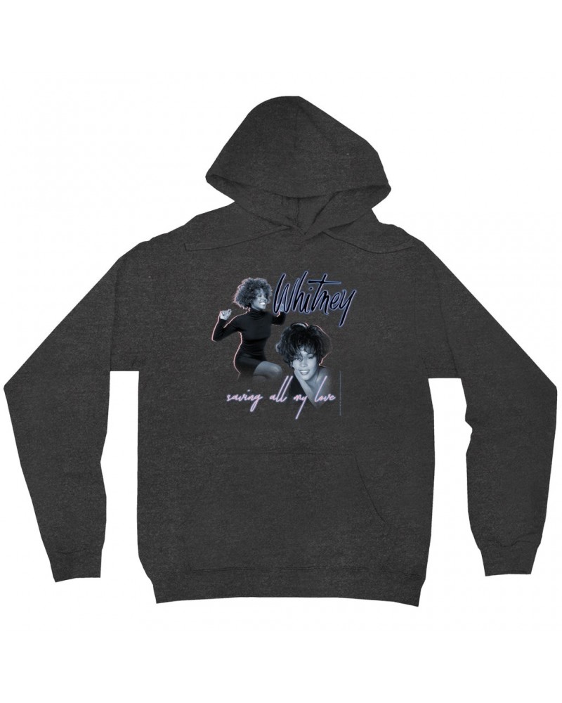 Whitney Houston Hoodie | Saving All My Love Pastel Photo Collage Hoodie $3.76 Sweatshirts