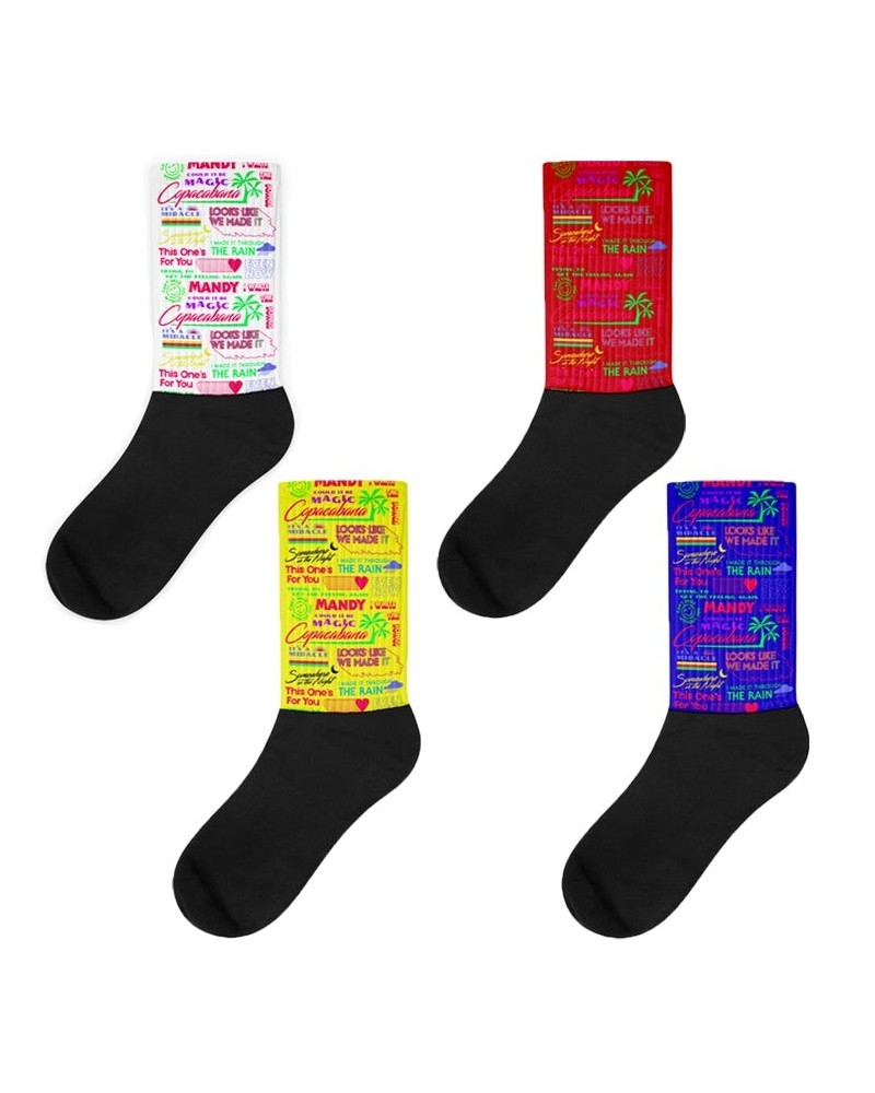 Barry Manilow MANILOW Neon Titles Socks $5.75 Footware