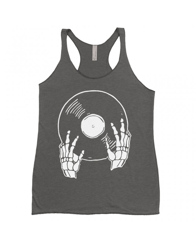 Music Life Ladies' Tank Top | Skeletons Spin Vinyl Too Shirt $6.45 Shirts