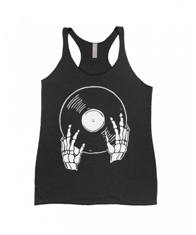 Music Life Ladies' Tank Top | Skeletons Spin Vinyl Too Shirt $6.45 Shirts