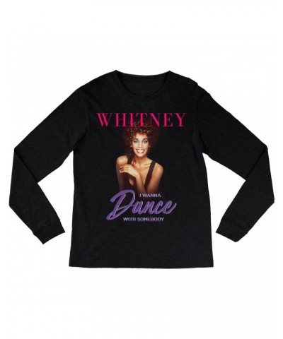 Whitney Houston Long Sleeve Shirt | I Wanna Dance With Somebody Purple Pink Design Shirt $9.30 Shirts