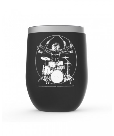 Music Life Wine Tumbler | Vitruvian Drummer Stemless Wine Tumbler $13.10 Drinkware