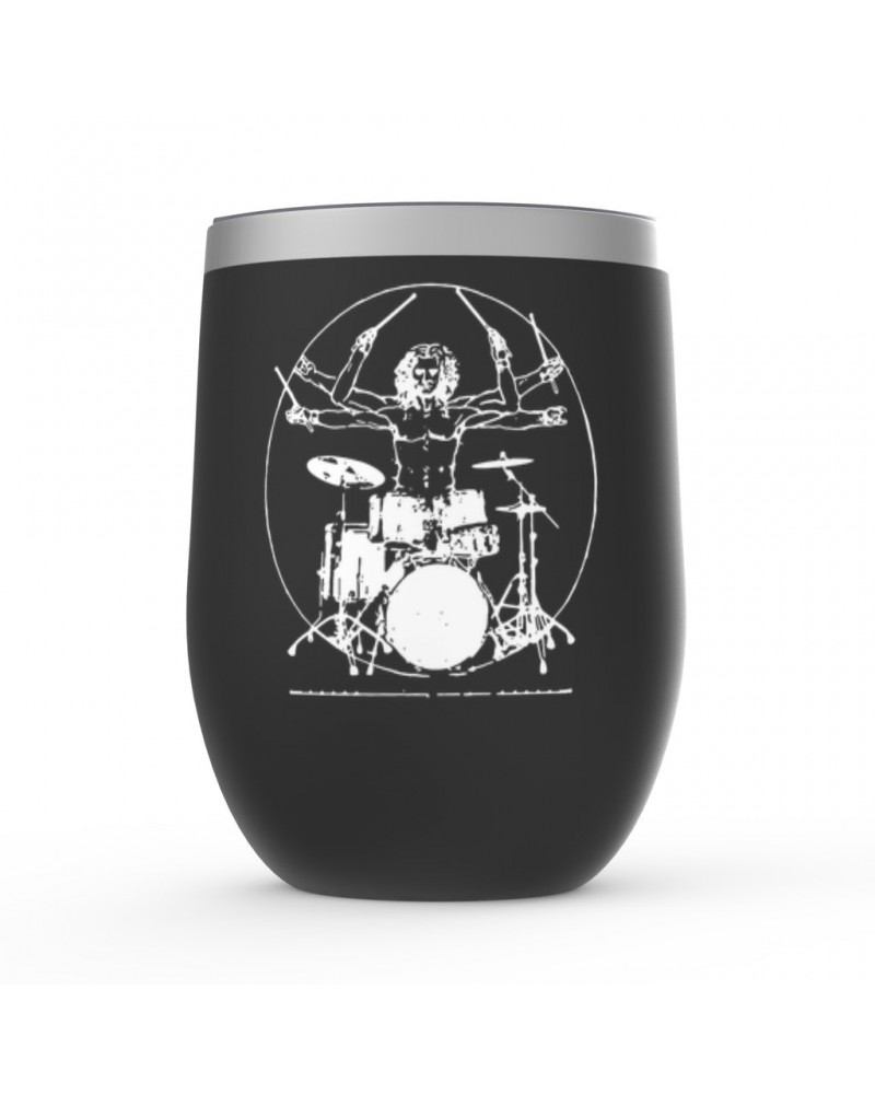 Music Life Wine Tumbler | Vitruvian Drummer Stemless Wine Tumbler $13.10 Drinkware