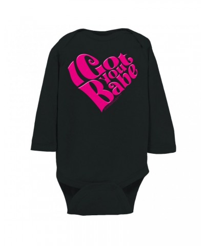 Sonny & Cher Long Sleeve Bodysuit | I Got You Babe Heart Image Bodysuit $8.40 Shirts