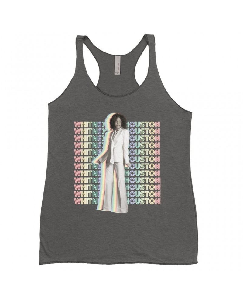 Whitney Houston Ladies' Tank Top | Nothing But Love Pastel Rainbow Album Photo Image Shirt $7.94 Shirts