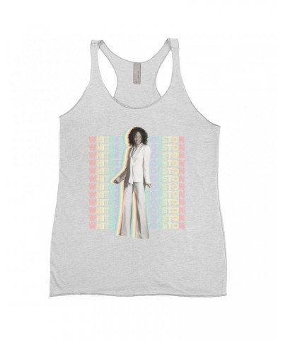 Whitney Houston Ladies' Tank Top | Nothing But Love Pastel Rainbow Album Photo Image Shirt $7.94 Shirts