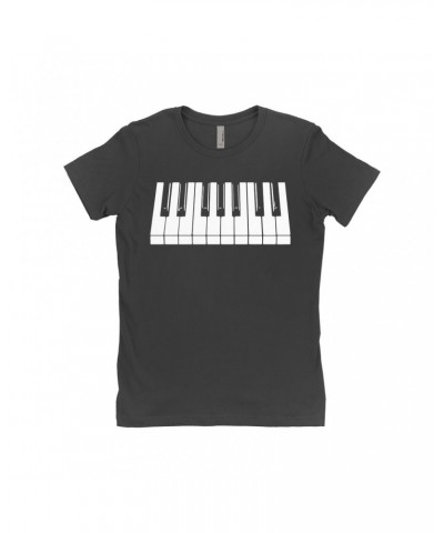 Music Life Ladies' Boyfriend T-Shirt | Piano Keys Shirt $6.45 Shirts