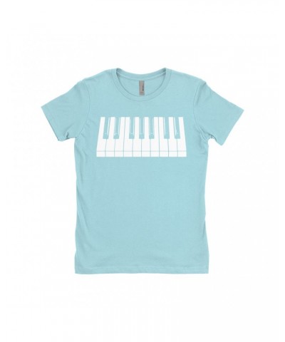 Music Life Ladies' Boyfriend T-Shirt | Piano Keys Shirt $6.45 Shirts