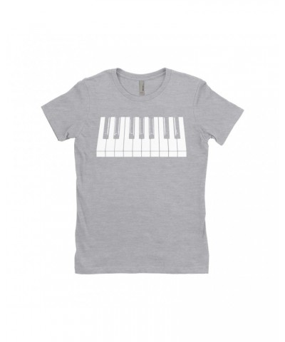 Music Life Ladies' Boyfriend T-Shirt | Piano Keys Shirt $6.45 Shirts