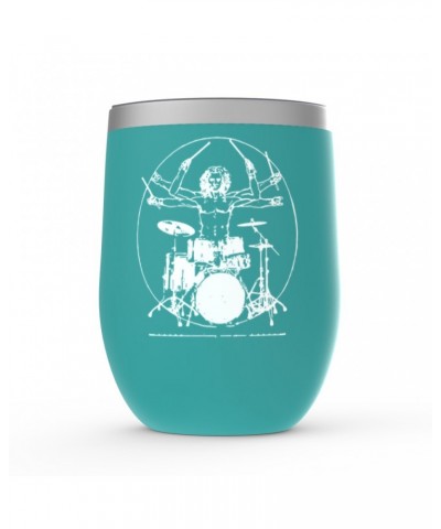 Music Life Wine Tumbler | Vitruvian Drummer Stemless Wine Tumbler $13.10 Drinkware