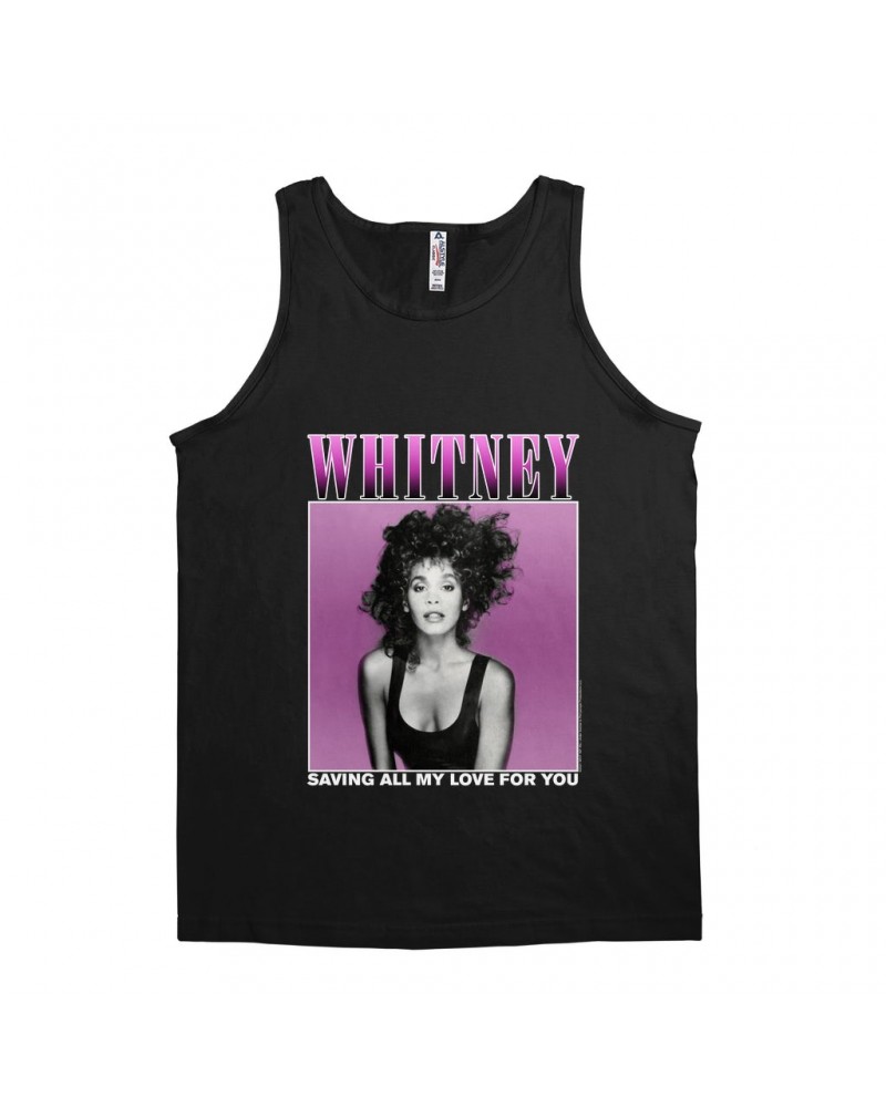 Whitney Houston Unisex Tank Top | Saving All My Love For You Ombre Purple Design Shirt $7.39 Shirts