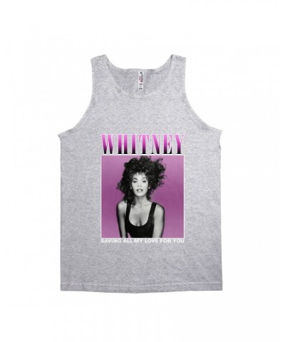 Whitney Houston Unisex Tank Top | Saving All My Love For You Ombre Purple Design Shirt $7.39 Shirts