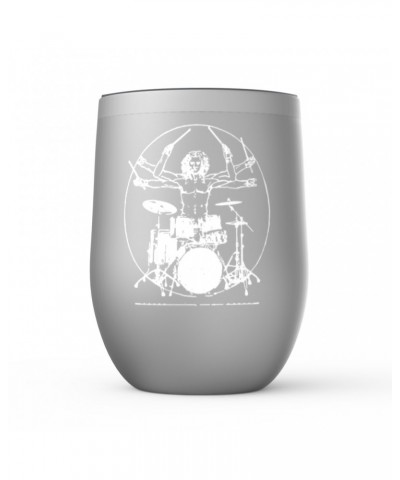 Music Life Wine Tumbler | Vitruvian Drummer Stemless Wine Tumbler $13.10 Drinkware