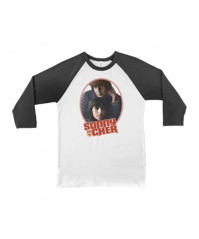 Sonny & Cher 3/4 Sleeve Baseball Tee | Retro Design Shirt $6.08 Shirts