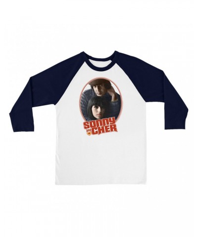 Sonny & Cher 3/4 Sleeve Baseball Tee | Retro Design Shirt $6.08 Shirts