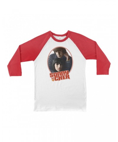 Sonny & Cher 3/4 Sleeve Baseball Tee | Retro Design Shirt $6.08 Shirts