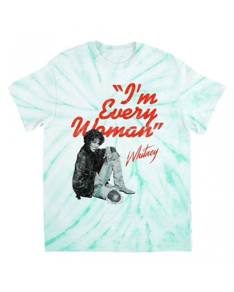 Whitney Houston T-Shirt | I'm Every Woman Distressed Tie Dye Shirt $8.63 Shirts