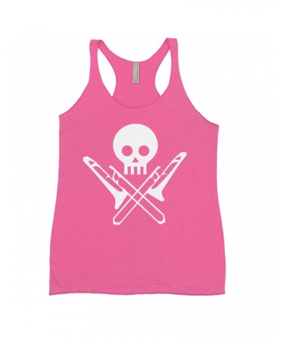 Music Life Ladies' Tank Top | Skull And Trombones Shirt $3.70 Shirts