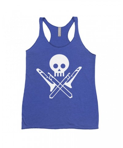 Music Life Ladies' Tank Top | Skull And Trombones Shirt $3.70 Shirts