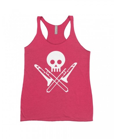 Music Life Ladies' Tank Top | Skull And Trombones Shirt $3.70 Shirts