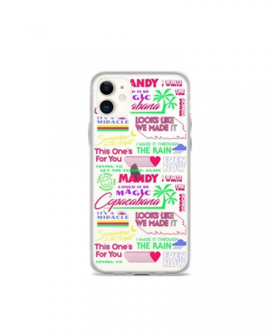 Barry Manilow MANILOW Neon Song Titles white iPhone Case $16.54 Phone