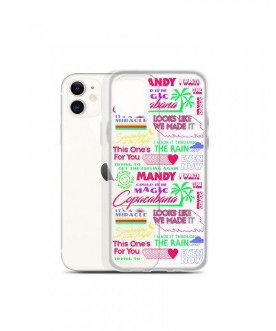 Barry Manilow MANILOW Neon Song Titles white iPhone Case $16.54 Phone