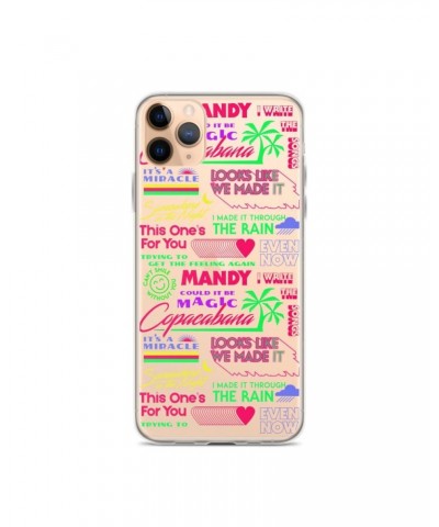 Barry Manilow MANILOW Neon Song Titles white iPhone Case $16.54 Phone