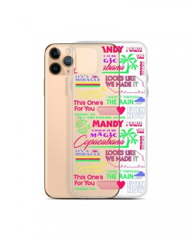 Barry Manilow MANILOW Neon Song Titles white iPhone Case $16.54 Phone