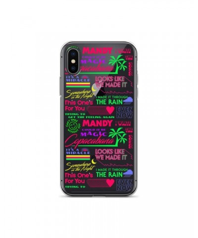 Barry Manilow MANILOW Neon Song Titles white iPhone Case $16.54 Phone