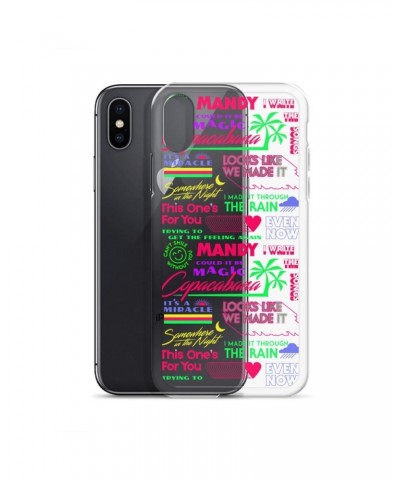 Barry Manilow MANILOW Neon Song Titles white iPhone Case $16.54 Phone