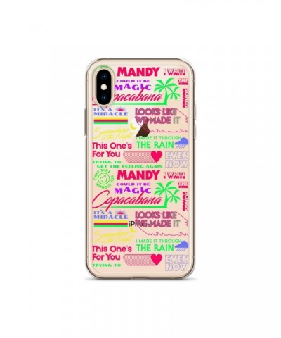 Barry Manilow MANILOW Neon Song Titles white iPhone Case $16.54 Phone