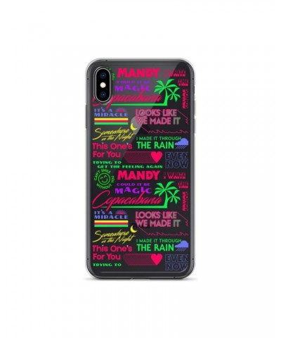 Barry Manilow MANILOW Neon Song Titles white iPhone Case $16.54 Phone