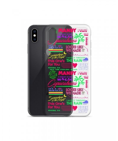 Barry Manilow MANILOW Neon Song Titles white iPhone Case $16.54 Phone