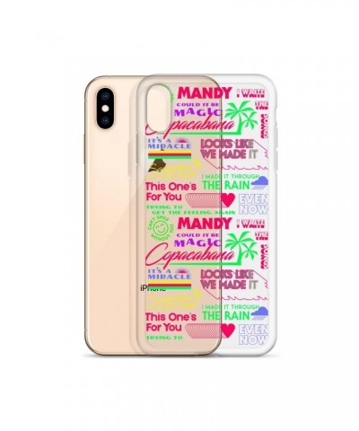 Barry Manilow MANILOW Neon Song Titles white iPhone Case $16.54 Phone