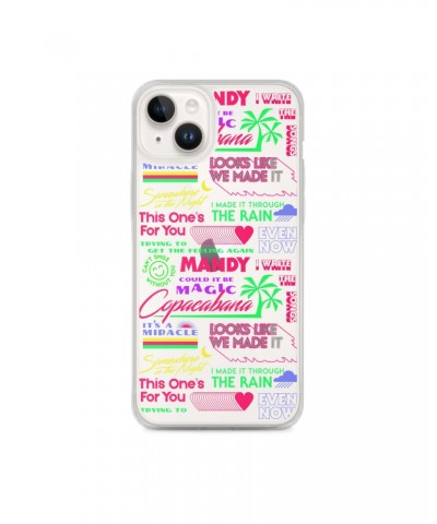 Barry Manilow MANILOW Neon Song Titles white iPhone Case $16.54 Phone