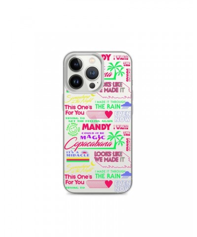 Barry Manilow MANILOW Neon Song Titles white iPhone Case $16.54 Phone