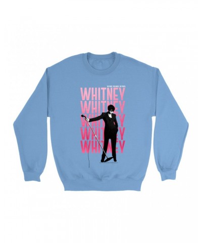 Whitney Houston Bright Colored Sweatshirt | Voice Music Truth Cover Art Ombre Pink Image Sweatshirt $7.78 Sweatshirts