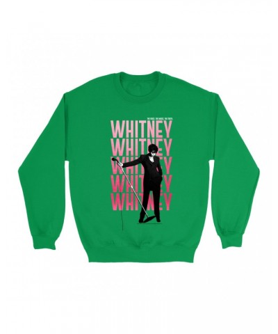 Whitney Houston Bright Colored Sweatshirt | Voice Music Truth Cover Art Ombre Pink Image Sweatshirt $7.78 Sweatshirts