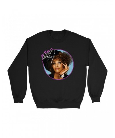 Whitney Houston Sweatshirt | Whitney Signature Album Photo Pink Image Sweatshirt $6.57 Sweatshirts