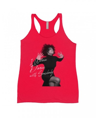 Whitney Houston Bold Colored Racerback Tank | I Wanna Dance With Somebody Script Design Shirt $6.62 Shirts