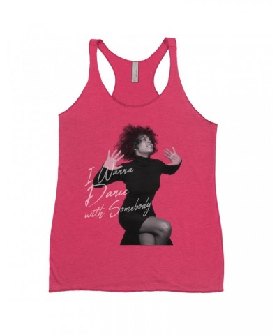 Whitney Houston Bold Colored Racerback Tank | I Wanna Dance With Somebody Script Design Shirt $6.62 Shirts