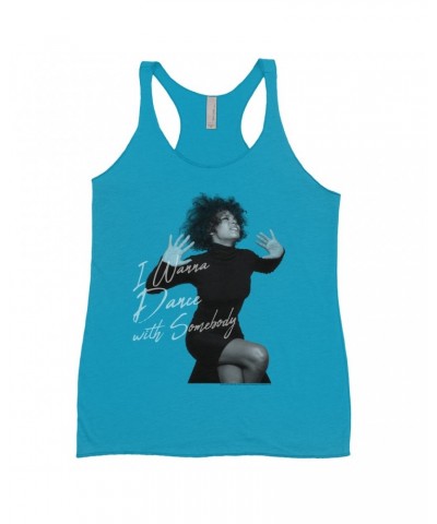 Whitney Houston Bold Colored Racerback Tank | I Wanna Dance With Somebody Script Design Shirt $6.62 Shirts