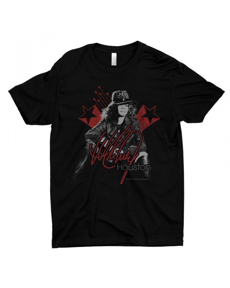 Whitney Houston T-Shirt | Red Star Design Distressed Shirt $9.45 Shirts