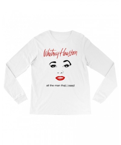 Whitney Houston Long Sleeve Shirt | All The Man That I Need Album Cover Design Shirt $7.47 Shirts