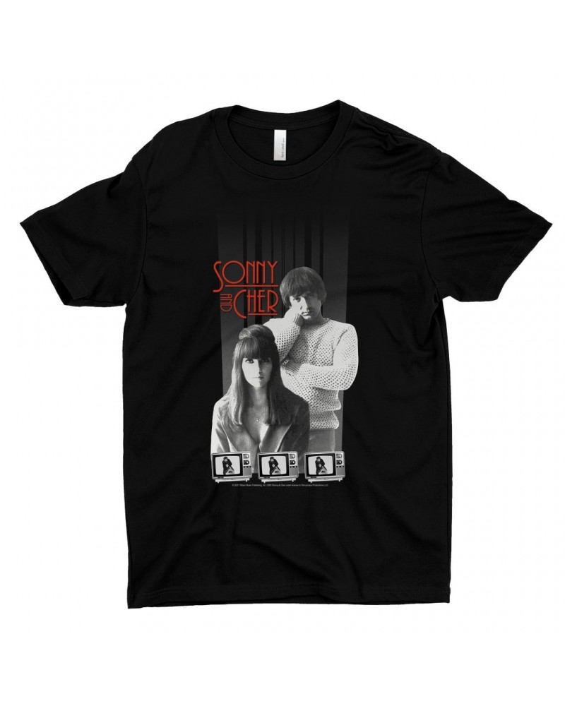 Sonny & Cher T-Shirt | Mod TV Black And White Image Shirt $7.01 Shirts